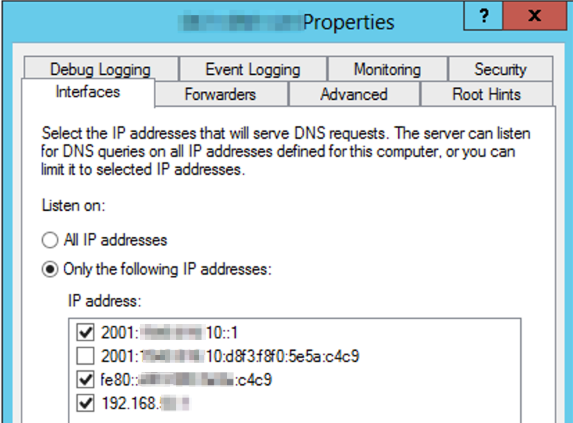 IPv6 Lab DNS config