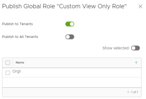 vCloud Director custom global role publish