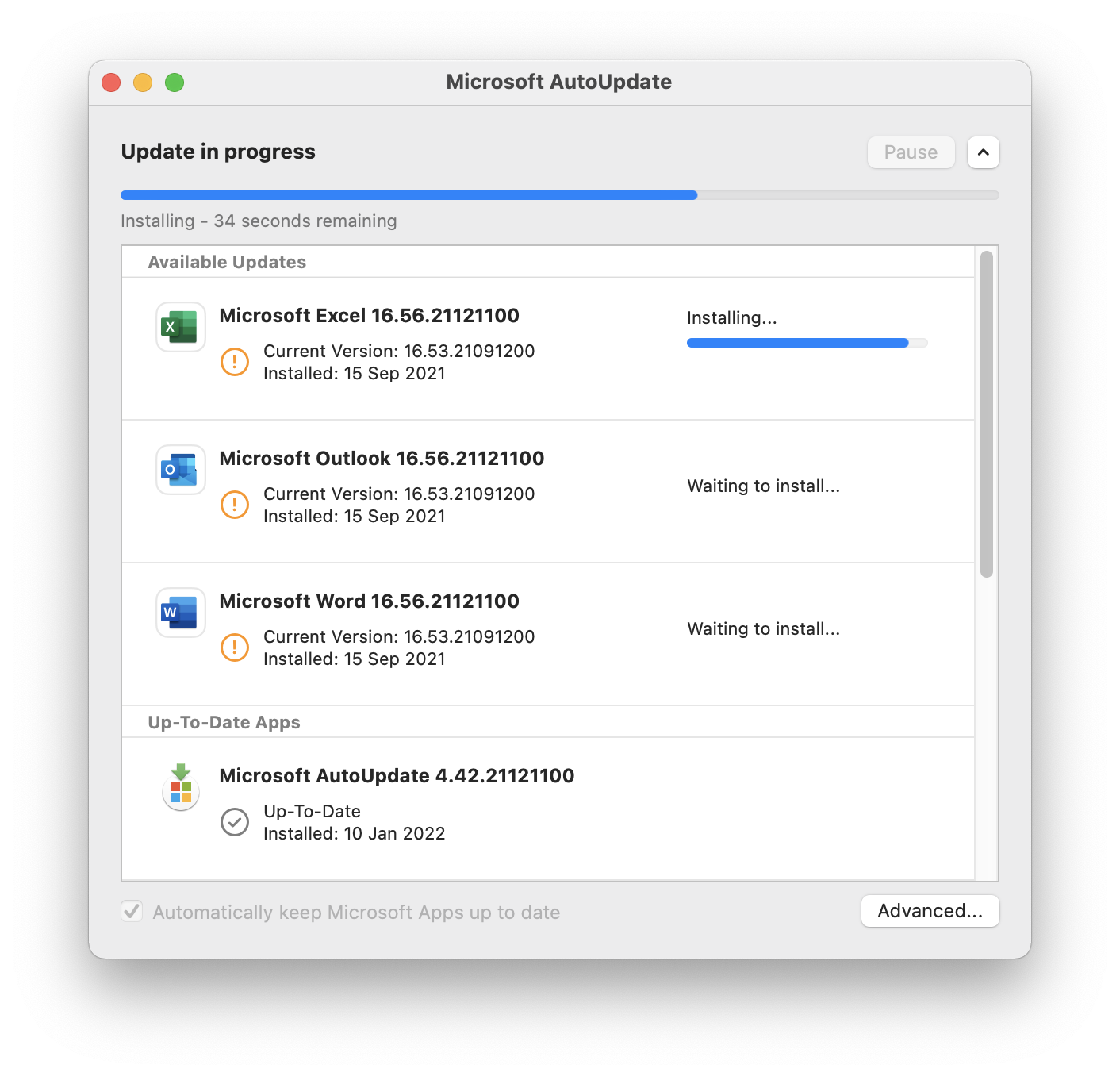 Office for Mac AutoUpdate stuck in Installing state – 