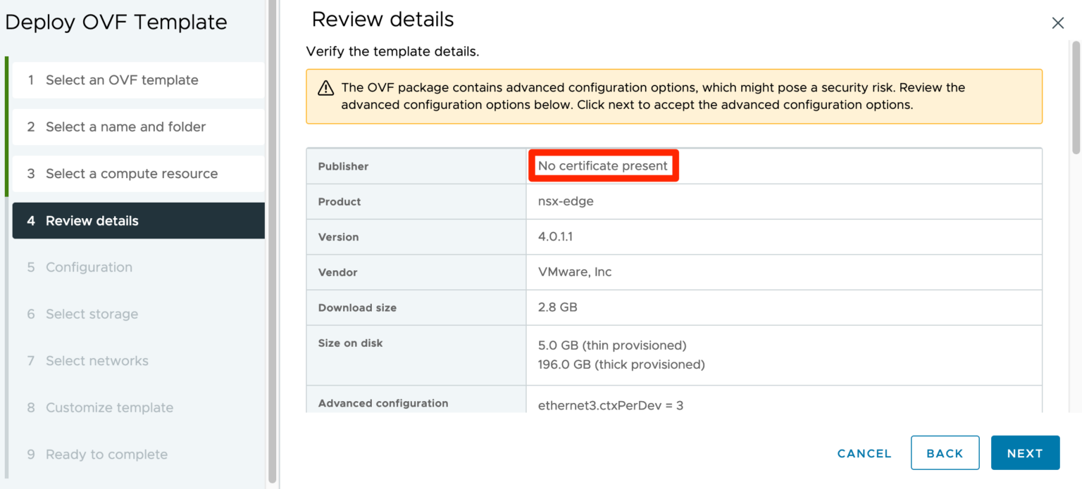 Deploy NSX 4.x Edge nodes on unsupported vSphere Tech Central