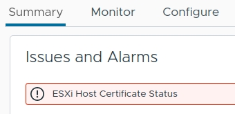 ESXi Host Certificate Status